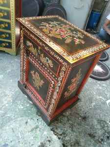 Cajones de almacenamiento de madera pintados a mano personalizados, hechos con patrones de tema indio coloridos, ideal para reventa por tiendas de decoración del hogar - Product Image 3