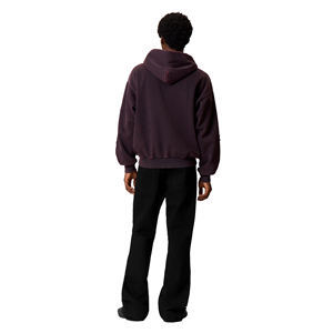 Sweat à capuche en molleton 100% coton, coupe classique, uni, teinture unie, avec logo imprimé DTG personnalisé en strass pour homme - Product Image 3