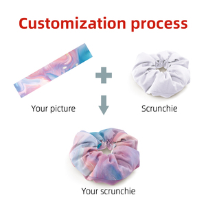 Wholesale Factory Custom Printed Satin <b>Scrunchy</b> With Logo Bulk Elastic <b>Hair</b> Band Ties for Girls Kids Silk Custom <b>Hair</b> Scrunchies - Product Image 5