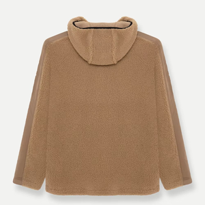 Sudadera con capucha de corte holgado y media cremallera para hombre, de tejido grueso, hecha a medida - Sudadera con capucha extragrande con efecto lavado personalizado y pasamontañas, talla grande - Product Image 2