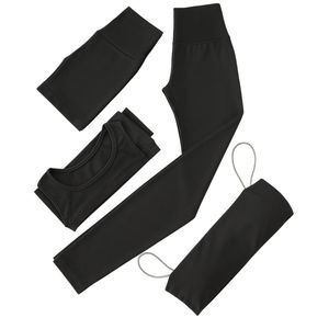 Compression Activewear Slim Nylon femmes Yoga Legging soutien-gorge ensemble taille élastique respirant séchage rapide 2 pièces taille moyenne - Product Image 4