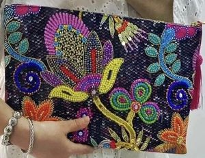 ASSISTANCE BRODERIE UNIQUE SACS MEILLEUR Style Bohème Broderie Travail Main Embrayage Sacs Sacs Fantaisie Design Doublure En Gros - Product Image 4