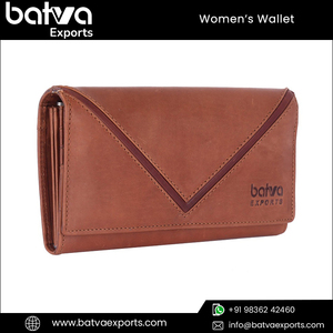 Qualité supérieure Femmes Vintage Logo Motif En Cuir Véritable Long RFID Blocage Bouton Portefeuilles À La Mode Polyester - Product Image 5