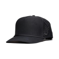 Casquettes de golf OEM ODM structurées à 5 panneaux, imperméables, haute performance laser, profil moyen légèrement incurvé, personnalisables, vierges, avec cordon