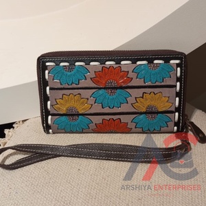 Hermoso diseñador tallado a mano tallado embrague pulsera multicolor flor multiusos usos para mujeres gran oferta billetera - Product Image 2