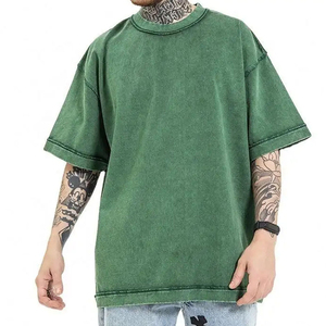 Wholesale Factory 100% Cotton Custom Printing <b>Drop</b> Shoulder Men Washed Tee Shirts Heavyweight Oversized <b>Acid</b> Wash T Shirts - Product Image 4