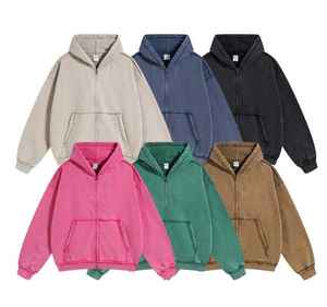 Custom <b>Sweater</b> Pullover Hoodie Acid Wash 100% Cotton Plus Size Men's Sweatshirt Long Sleeve Top <b>Vintage</b> - Product Image 1