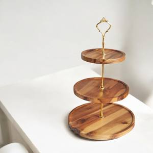 Soporte de Madera de 2 Niveles para Decoración de Pasteles, Ecológico y Personalizable, al por Mayor - Product Image 2