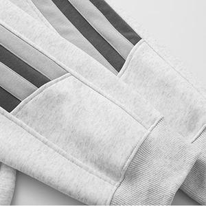 Sweat-shirts à capuche personnalisés avec logo imprimé en relief, qualité supérieure, en molleton de coton pour homme, épais, gris, pull sans cordon - Product Image 5