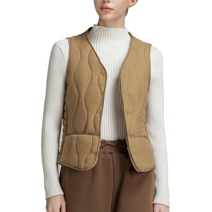 2025 moda mujer invierno a prueba de viento Puffer chaqueta sin mangas Slim Puffer chaleco para mujer - Product Image 6