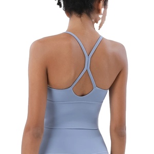 Sujetador Deportivo Ligero de alta resistencia para mujer, a prueba de golpes, Color sólido, suave, ajustado, entrenamiento cruzado, Jogging, ropa interior de Yoga - Product Image 2