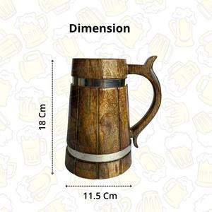 Tasses à bière en bois brûlé écologiques faites à la main tasse de camping gravée pour hommes - Product Image 5