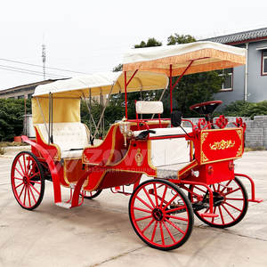 Charrette à chevaux électrique rouge royale à 4 roues pour les mariages et les visites touristiques, capacité de 4 à 6 personnes - Product Image 4