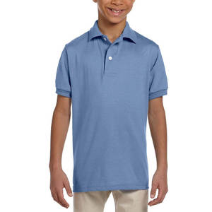 Polo solide à manches courtes pour garçons fermeture à boutons tissu piqué doux et confortable 14-16 Polo coupe sèche col jeunesse chemise de golf - Product Image 1