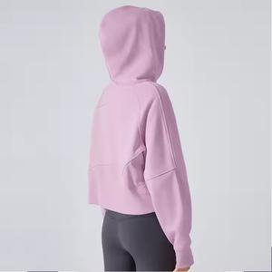 JW 2024, sudaderas con capucha informales de gran tamaño con cremallera para mujer, trajes de Otoño Invierno, chaquetas de lana de algodón 100%, largas y lavadas estampadas - Product Image 2
