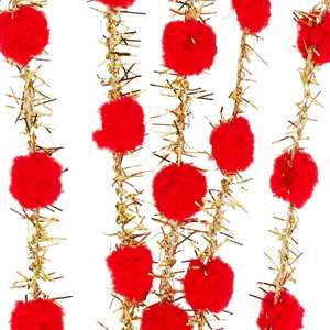 สายไฟประดับด้วยเส้นดิ้นสีทองพร้อมพู่ห้อย ตุ๊กตาและของเล่นคริสต์มาส - Product Image 2