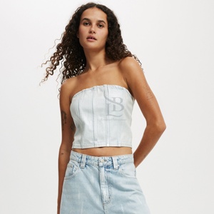 เสื้อผู้หญิงแฟชั่นผ้ายีนส์สไตล์เกาหลีผ้าคอตตอนคุณภาพสูงเสื้อสตรีลำลองดีไซน์ไขว้แบบพิมพ์สีไม่ซ้ำใคร - Product Image 6