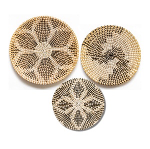 Décoration murale en paille naturelle, art suspendu pour la maison, ornement de pièce, tissage en herbe de mer, décoration en herbe de mer - Product Image 5