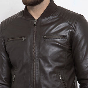 Chaqueta de cuero genuino para hombres Chaquetas de cuero puro a precio asequible Chaqueta de cuero transpirable para hombres con personalización - Product Image 5