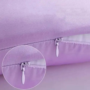 Taie d'oreiller en satin de soie ultra douce et respirante, luxueuse et soyeuse, avec <span class=keywords><strong>fermeture</strong></span> éclair discrète - Product Image 3