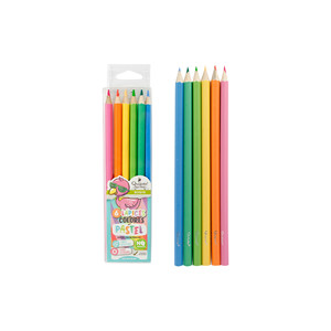 Ensemble de crayons de couleur pastel 6U HB dureté du plomb motif hexagonal EN71 certifié pour une utilisation scolaire - Product Image 1