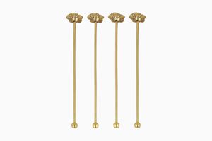 Agitadores de bebidas con mango de flor de metal dorado de la mejor venta al por mayor - Product Image 6