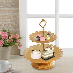 Espléndido pastel de mármol redondo con base dorada decorativa de Metal soporte para servir pastel soporte moderno pastel y pasteles Stan nueva llegada - Product Image 3