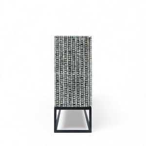 Mueble de Almacenamiento Moderno Hecho a Mano con Incrustaciones de Concha de Nácar, Hermoso Mueble con Incrustaciones de Concha para Decoración de Interiores de Sala de Estar - Product Image 4