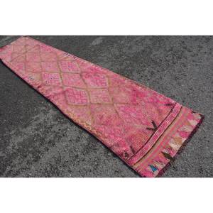 Tapis turc vintage bohème 2.5ft X 11.9ft classique grande surface rose Beige Patchwork Design laine matériel Latex support classique - Product Image 2