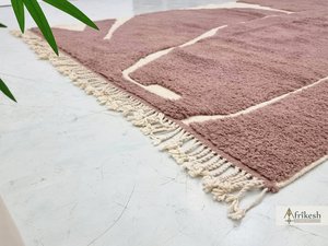 Alfombra Bereber Marroquí Auténtica Hecha a Mano, Alfombra Beni Ourain Marrón, Alfombra Marroquí para Villa, Hotel, Hogar, Personalizable en Cualquier Tamaño - Product Image 5