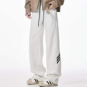 กางเกงสเวตเตอร์ผ้าฝ้ายลำลองสำหรับผู้ชายกางเกงสเวตเตอร์ผ้าคอตตอนสำหรับ100% เอวกลางขากว้างแบบกำหนดเองได้ - Product Image 4