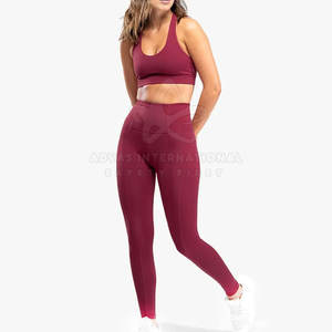 Conjunto de Yogini informal para mujer, ropa de Fitness transpirable personalizada para gimnasio, patrón sólido, cierre de cordón, 2 piezas, Spandex/poliéster - Product Image 1