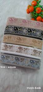 ผ้าลูกไม้ปักลายดอกไม้ที่ออกแบบตามสั่งมีห้าสีสำหรับชุดที่มีความกว้าง4.5ซม. - Product Image 3