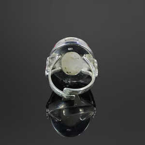 Bague de pierre de lune arc-en-ciel bleu pierre de naissance de juin bijoux fins naturels - Product Image 4