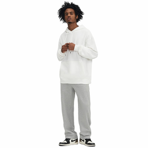 Vente en gros logo uni 100% coton biologique sweat-shirt pour hommes en polaire vierge surdimensionné personnalisé unisexe hommes sweats à capuche - Product Image 4