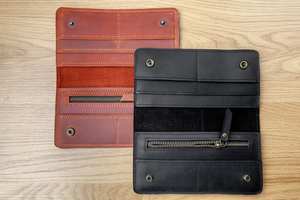 Cartera larga de cuero para mujer, tarjetero de lujo de diseñador Premium 2024, billetera abierta fácil de llevar, antirrobo Vintage, - Product Image 2