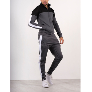 Ensemble de survêtement pour homme comprenant une veste zippée et un pantalon assorti, conçu pour les séances de fitness, les tenues décontractées et le confort. - Product Image 4