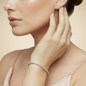 Women's 14K Gold & Natural Diamond Classic Tennis <b>Bracelet</b> - Product Image 6