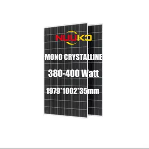 NUUKO Panneau Solaire Mono 158mm Haute Efficacité PERC Cellule Complète 380W-400W Ran TUV Certifié Couvercle Avant en Verre OEM Alimentation Directe Chine