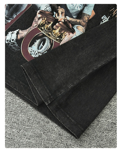 Fabricantes de logotipo personalizado serigrafiado gráfico peso pesado 100% algodón camiseta cuello redondo de gran tamaño suelta camiseta para hombres - Product Image 3