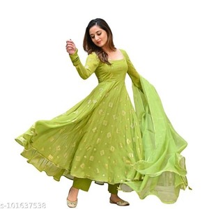 Nouvelle robe Anarkali florale en georgette brodée pour femmes, prête à porter, pour les fêtes indiennes, vêtements indiens et pakistanais - Product Image 4