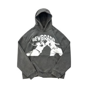 SALVA IMPEX Oversized <b>Hoodies</b> for Men Custom Clothing OEM Service <b>Black</b> Acid Washed <b>Plain</b> Blank Drop Shoulder <b>Hoodies</b> for Winter - Product Image 1