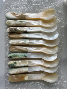 Hot Deal: Cuillère à coquillages artisanale du Vietnam Cuillère à conque avec poignée en nacre Idéal pour l'exportation de desserts Cuillère à coquillages - Product Image 4