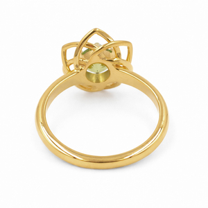 Anillo de Plata de Ley 925 con Peridoto, Diseño Floral Inspirado en Orquídeas Cymbidium, Joyería de Diseño - Product Image 4