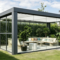 Véranda extérieure moderne personnalisée en aluminium étanche avec double vitrage trempé, isolation phonique et installation facile pour jardin