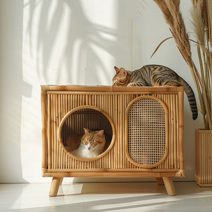 เตียงสำหรับสัตว์เลี้ยงบ้านแมวหวายธรรมชาติผลิตภัณฑ์ใหม่ - Product Image 1