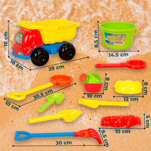 Set da Spiaggia in Plastica da 11 Pezzi per Bambini, Giocattoli Estivi da Esterno a Forma di Camion - Product Image 3