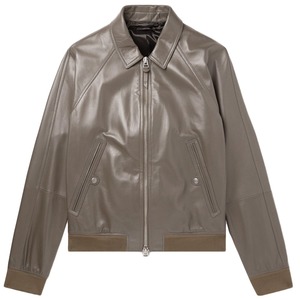Chaqueta de Cuero de Oveja para Hombre, Estilo Urbano, Ajustada, Informal, con Cuello Alto, Logotipo Frontal, Resistente al Viento, Talla Grande - Product Image 4