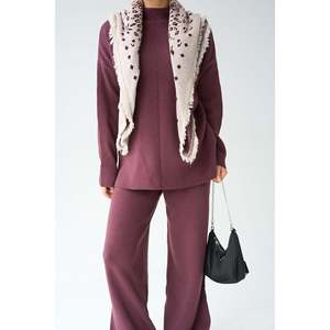 ชุดเสื้อถักสีเบอร์กันดีอ่อน - Product Image 2