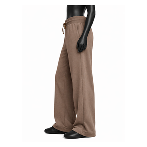 Pantalones de chándal anchos de cintura alta para mujer con cordón, de forro polar, estilo jogger, corte relajado, ropa de descanso, venta al por mayor OEM - Product Image 3